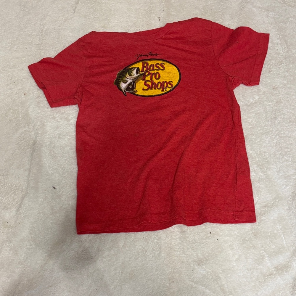 Bass Pro Shops Red Tee with Yellow Logo